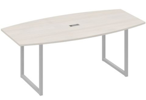 Стол для переговоров фигурный Мира Одри, цвет дуб шамони + серый