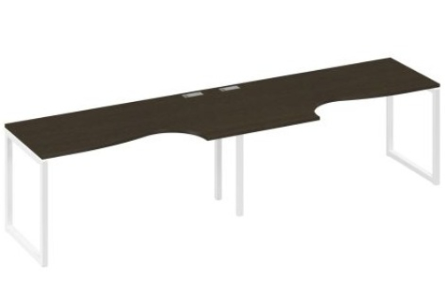 Рабочая станция эргономичная (2х160) Мира Одри, цвет венге + белый