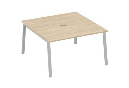 Стол для переговоров Мира Трио, цвет дуб скандинавский + серый