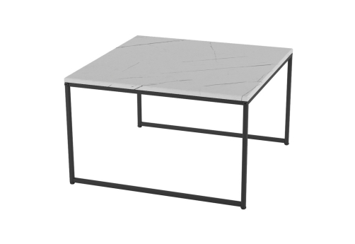 Стол журнальный Лето 1005, цвет белый мрамор + черный