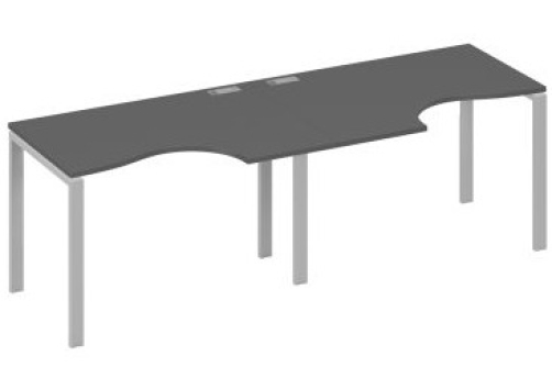 Рабочая станция эргономичная (2х120) Мира Нумо, цвет антрацит премиум + серый