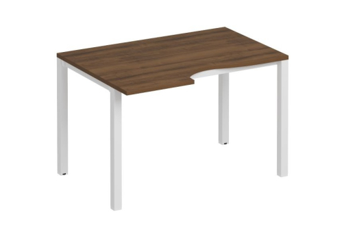 Стол эргономичный левый Прайм Металл 50, цвет орех + белый