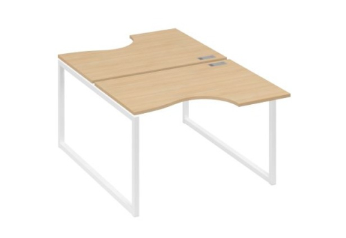 Рабочая станция эргономичная (2х120) Мира Одри, цвет натуральный дуб + белый
