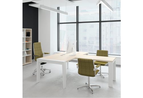 Стол руководителя с брифинг-приставкой Вайтен, цвет светлый дуб