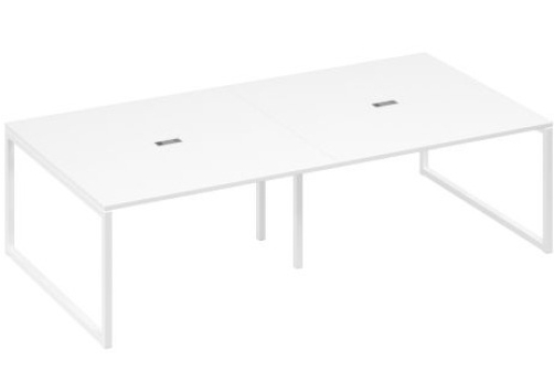 Стол для переговоров прямоугольный Мира Одри, цвет белый премиум + белый