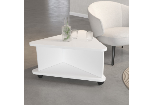 Стол журнальный треугольный Винси 3, цвет белый