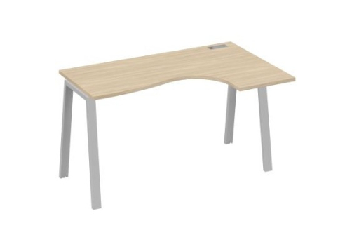 Стол эргономичный правый Мира Трио, цвет дуб скандинавский + серый