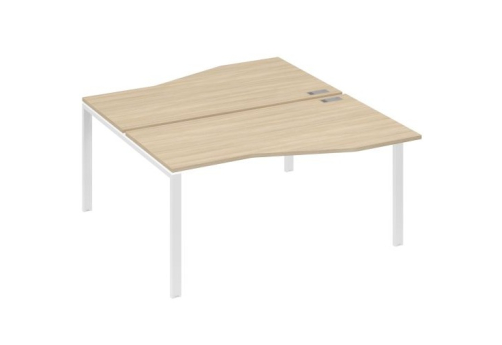 Рабочая станция эргономичная (2х160) Мира Нумо, цвет дуб скандинавский + белый