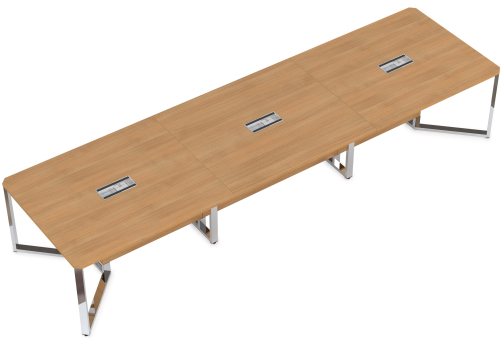 Стол для переговоров Кенвуд Конференц, цвет романо + металл-глянец