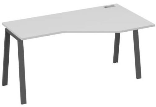 Стол эргономичный правый Мира Трио, цвет серый + антрацит