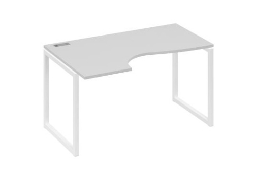 Стол эргономичный левый Мира Одри, цвет серый + белый