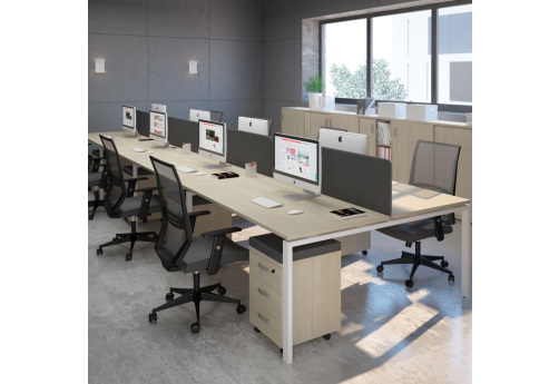 Рабочая станция (8х120) Мира Нумо, цвет дуб скандинавский + белый