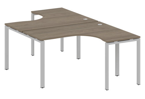 Стол на 2 рабочих места эргономичный, цвет вяз