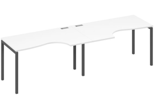 Рабочая станция эргономичная 2х140 Классика Мира Лофт, цвет белый премиум + антрацит