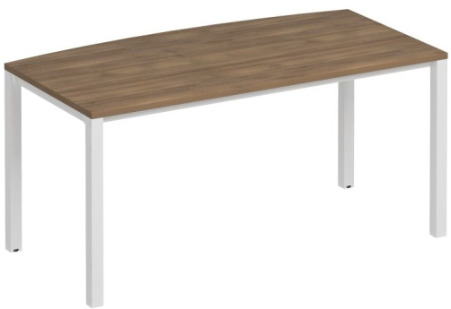 Стол руководителя Прайм Металл 50, цвет шамони темный + белый