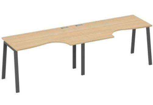 Станция рабочая эргономичная 2х140 Мира Трио, цвет натуральный дуб + антрацит