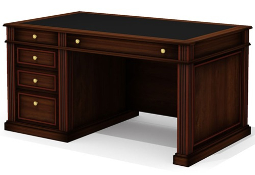 Стол руководителя левый Альберо, цвет орех темный