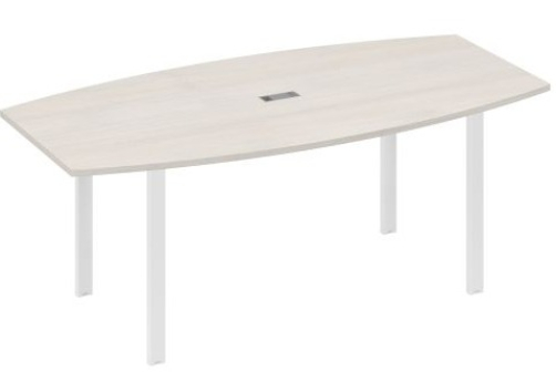 Стол для переговоров фигурный Мира Нумо, дуб шамони + белый