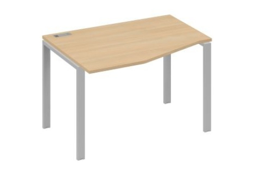 Стол эргономичный левый Мира Нумо, цвет натуральный дуб + серый