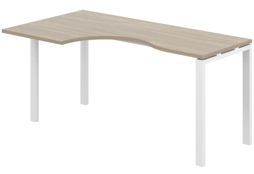 Стол эргономичный левый Индиго Сет, цвет дуб темный + белый