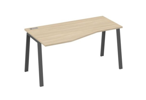 Стол эргономичный левый 160 Мира Трио, цвет дуб скандинавский + антрацит