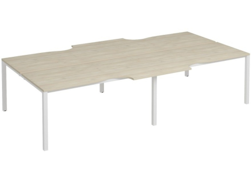 Рабочая станция эргономичная (4х160) Прайм Металл 50, цвет шамони светлый + белый