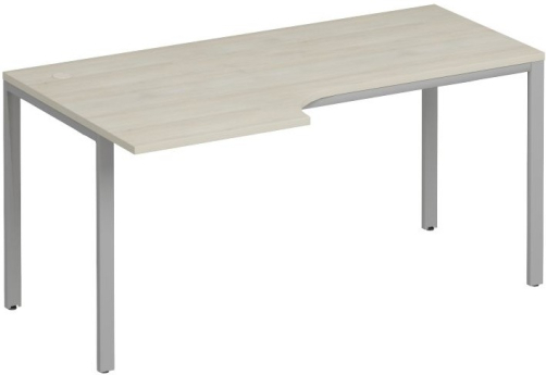 Стол эргономичный левый на металлокаркасе Прайм Металл 25, цвет шамони светлый + серый