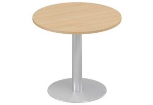 Стол для переговоров круглый Мира Нумо, цвет натуральный дуб + серый