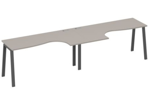 Рабочая станция эргономичная 2х160 Мира Трио, цвет мокко премиум + антрацит