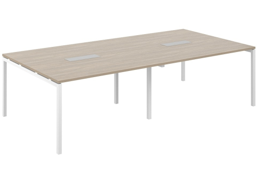 Стол переговорный Индиго Форт, цвет дуб темный + белый