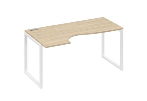 Стол эргономичный левый Мира Одри, цвет дуб скандинавский + белый