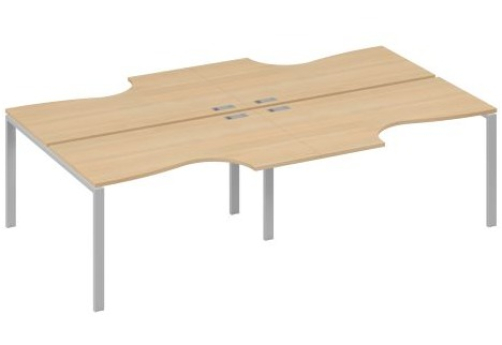Рабочая станция эргономичная (4х140) Мира Нумо, цвет натуральный дуб + серый