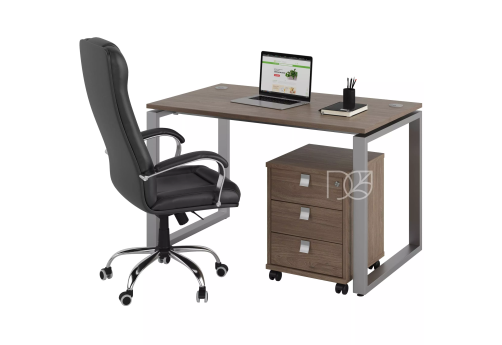 Стол рабочий с мобильной тумбой, цвет вяз