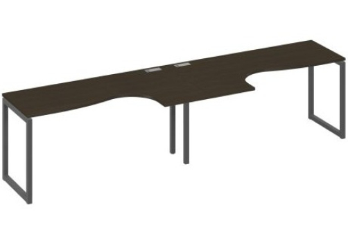 Рабочая станция эргономичная (2х160) Мира Одри, цвет венге + антрацит