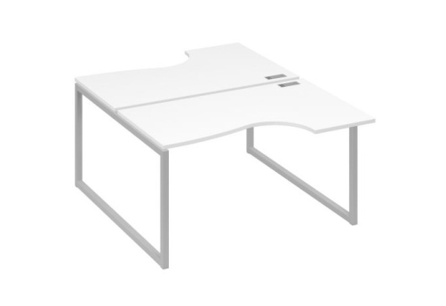 Рабочая станция эргономичная (2х140) Мира Одри, цвет белый премиум + серый