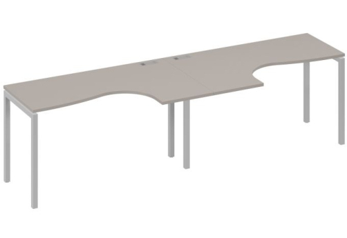 Рабочая станция эргономичная 2х140 Классика Мира Лофт, цвет мокко премиум + серый