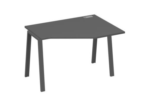 Стол эргономичный правый Мира Трио, цвет антрацит премиум + антрацит