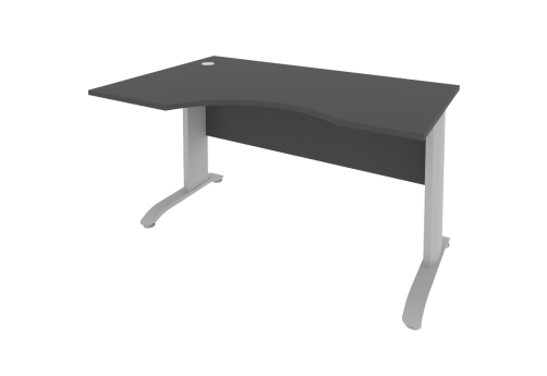 Стол эргономичный на металлокаркасе левый Нотте, цвет антрацит