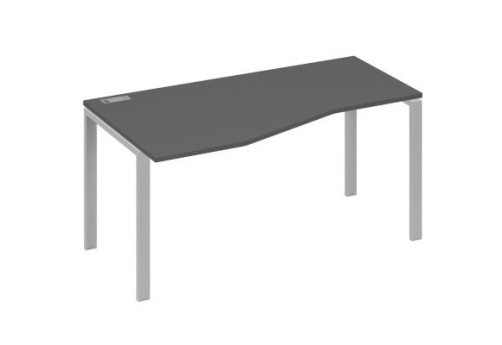 Стол эргономичный левый Мира Нумо, цвет антрацит премиум + серый