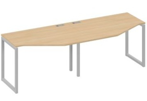 Рабочая станция эргономичная (2х120) Мира Одри, цвет натуральный дуб + серый