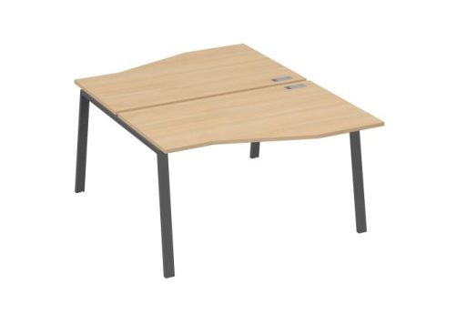 Станция рабочая эргономичная 2х140 Мира Трио, цвет натуральный дуб + антрацит