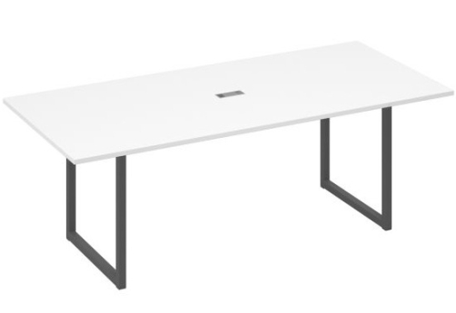 Стол для переговоров прямоугольный Мира Одри, цвет белый премиум + антрацит