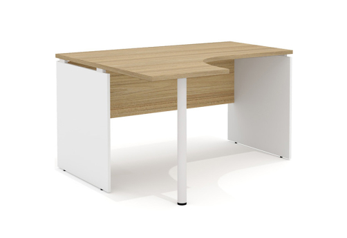 Стол рабочий эргономичный с опорой (левый) Некста, цвет вяз + белый