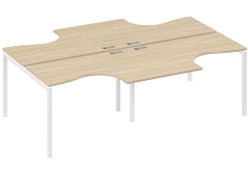 Рабочая станция эргономичная 4х120 Классика Мира Лофт, цвет дуб скандинавский + белый