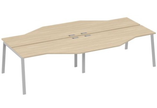 Рабочая станция эргономичная 4х160 Мира Трио, цвет дуб скандинавский + серый