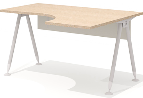 Стол эргономичный на металлокаркасе правый Джерси, цвет дуб