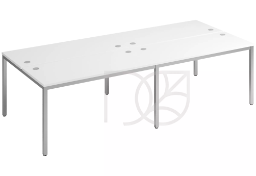 Бенч-система на 4 рабочих места, цвет белый