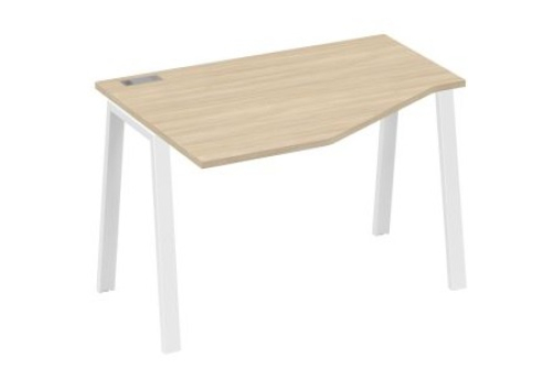 Стол эргономичный левый Мира Трио, цвет дуб скандинавский + белый