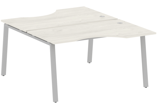 Стол на 2 рабочих места эргономичный, цвет дуб новара