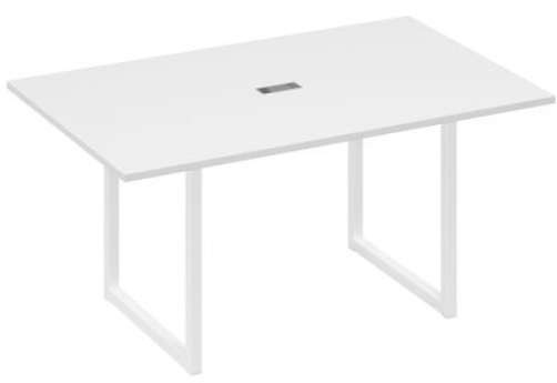 Стол для переговоров прямоугольный Мира Одри, цвет белый премиум + белый